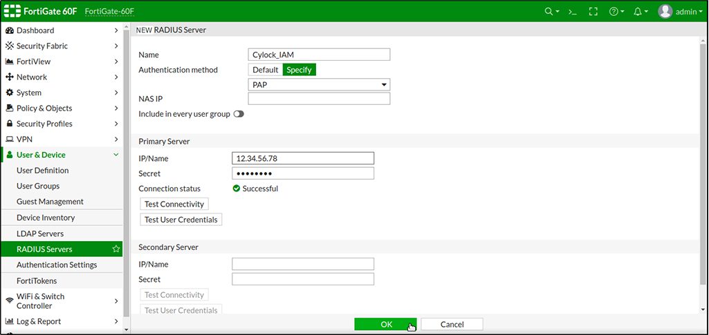  Configuring RADIUS Server